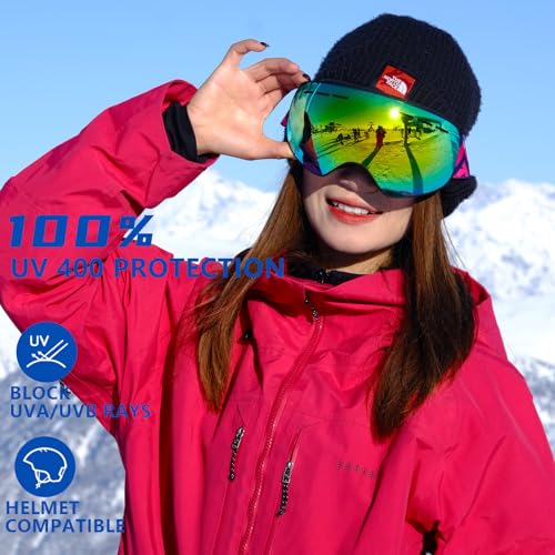 Whale Magnetic Flip-up Ski goggles, eyewear-style goggles For Men, Women And teenagers - 100% UV Protection