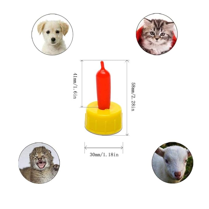 10 PCS Pritchard Nipples Small Animal Milk Drink Nipple Soft Rubber Pacifier for Feeding Sheep Goat Lamb Pup Dog Kids
