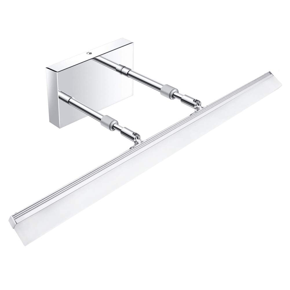 Aipsun 24 Modern Led Vanity Light Fixture, Chrome Stainless Steel, Model 6480, Adjustable Bathroom Lighting Over Mirror, 5500K