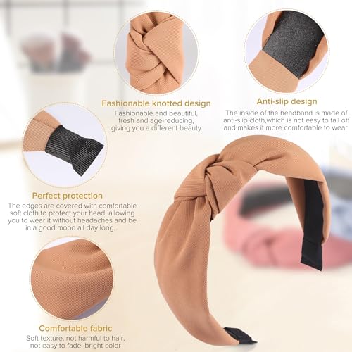 DiyJibb Headbands for Women Girls - 6PCS Stylish Top Knotted Headbands - Knotted Headband for Women - Head Bands Wide Hair...