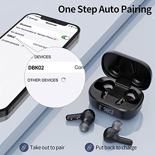 MOZOTER Bluetooth 5.3 Wireless Earbuds,Deep Bass Loud Sound Clear Call Noise Cancelling with 4 Microphones in-Ear Headphon...