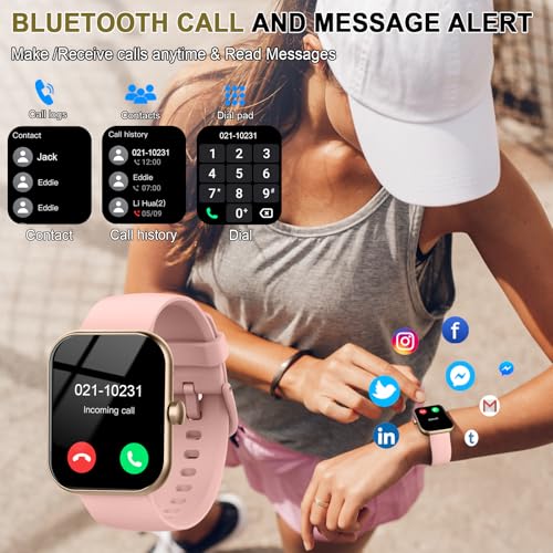 Smart Watch (Answer/Make Calls), 1.96"HD Smartwatch for Women Men, 2025 Activity Tracker with Heart Rate Monitor, Sleep Tr...