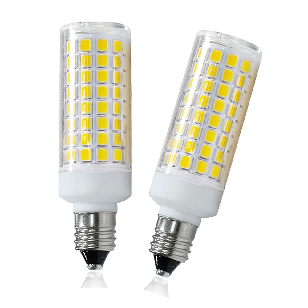 Haoguais 2-Pack E11 Led Light Bulbs  E11 Mini Candelabra Base  Daylight White 6000K 75W Halogen Equivalent  120V 7W Jd T3 T4 Corn Bulb Indoor Lighting