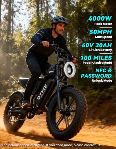 DTTZH F6/F6S/F6PRO Electric Bike for Adults with NFC & Password Unlock, 4000/2000/1500W, 50/40/33MPH, 60V 30Ah, 48V 15/25A...