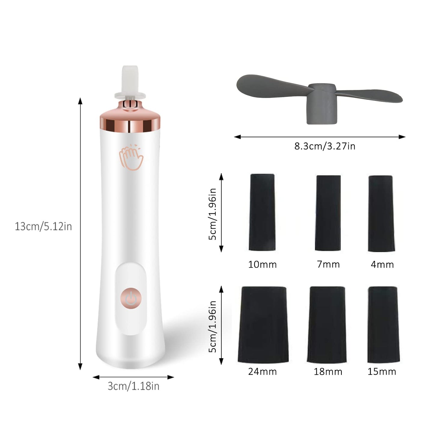 Glue Shaker for Eyelash Extensions, Eenten Nail Lacquer Shaker with 2 Connectors and 6 Sizes of Caliber Portable Electric Lash G