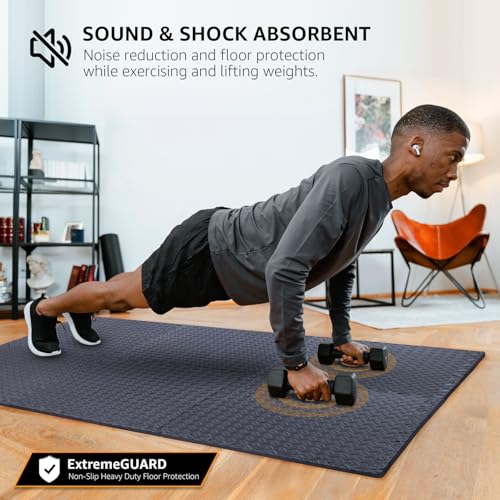 24 Pack - 1/2" Extra Thick Floor Exercise Mat for Home Gym Floor Padding for Kids - High-Density EVA Interlocking Foam Flo...