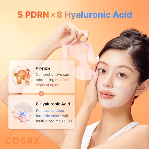 COSRX 5 PDRN Hyaluronic Acid Vital Hydrating Hydrogel Mask, Overnight Hydrogel Face Mask for Glass Glow Skin & Firming wit...
