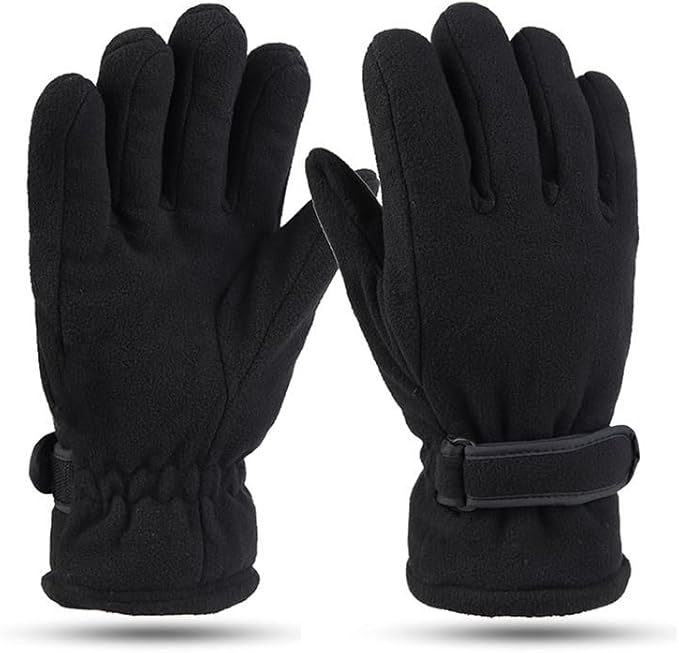 OVOY Men Winter-Polar-Fleece-Driving-Gloves Soft Warm Double-layer Windproof Cold-Weather Gloves for Riding Sport Outdoor