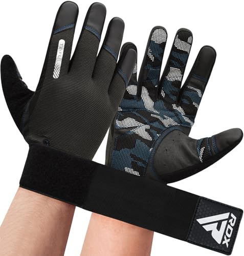 RDX Weight Lifting Gloves with Wrist Support -Touch Screen Full Finger Gym Workout, Breathable Anti Slip Padded Grip, Men ...
