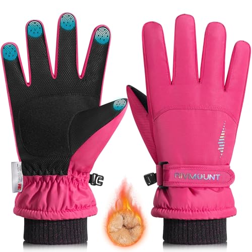 rivmount Kids 3M Winter Ski Snowboarding Snow Gloves Warm Thermal Waterproof Windproof Touchscreen for Boys Girls in Cold ...
