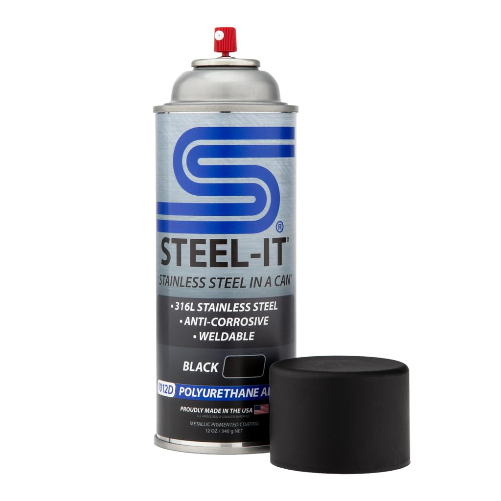 Steel-It 1012D Polyurethane, Industrial Paint Coatings, Weldable, Easy to Apply - Black (1 Pack)