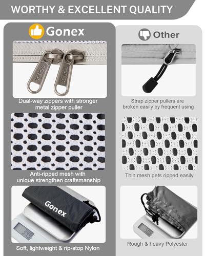 Compression Packing Cubes, Gonex Extensible Storage Mesh Bags Organizers