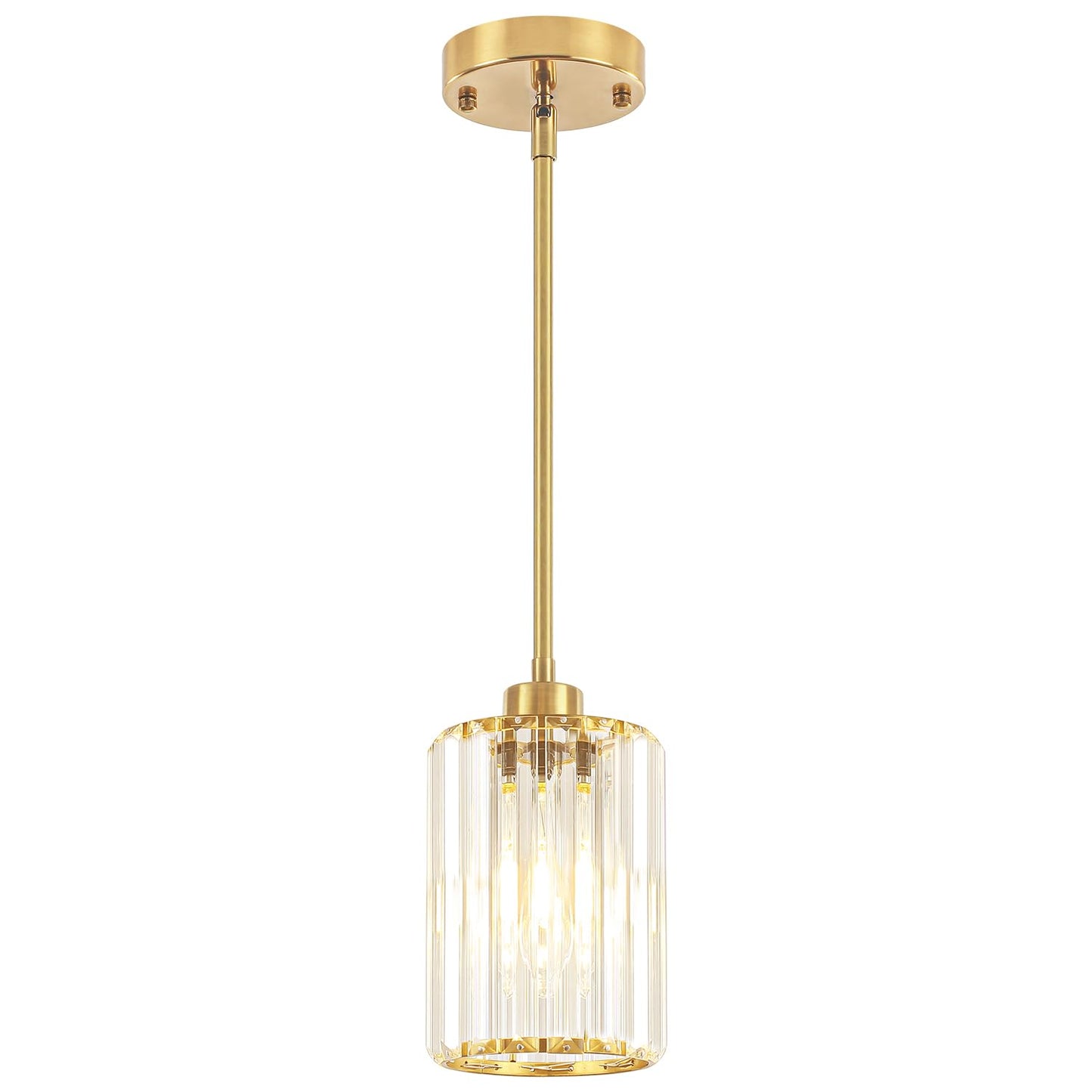 Zsmihdoh Pendant Lights Kitchen Island  Modern Brushed Gold Pendant Light Fixtures  Kitchen Hanging Lights Mini Chandelier Crystal Pendant Lighting For Island Dining Room Hallway Bedroom