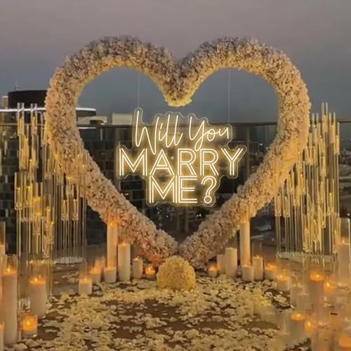 Will You Marry Me? Neon Sign -Size:23inch- Custom Large Wedding LED Neon Light Home Wall Decor Wedding Engagement Party Ba...