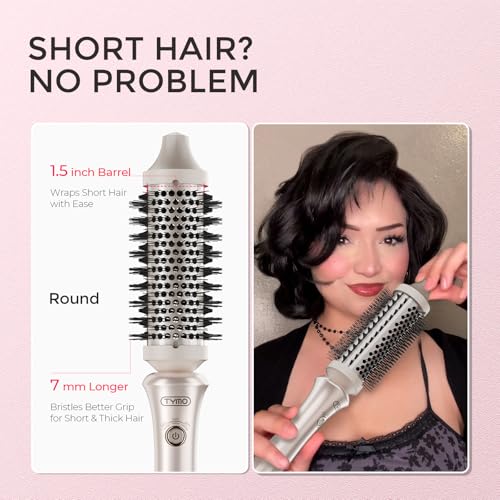 TYMO Thermal Brush Curling Brush - STYLUX 1.5 Inch Blowout Volumizer with Flexi-Fit for Hair Straightening, Heated Round S...