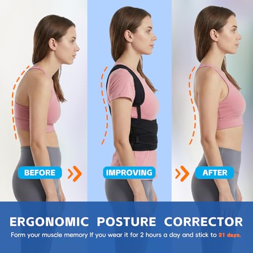 Back Brace Posture Corrector for Women and Men, Upgraded Breathable Full Back Support, Comfortable Shoulder Straightener, ...