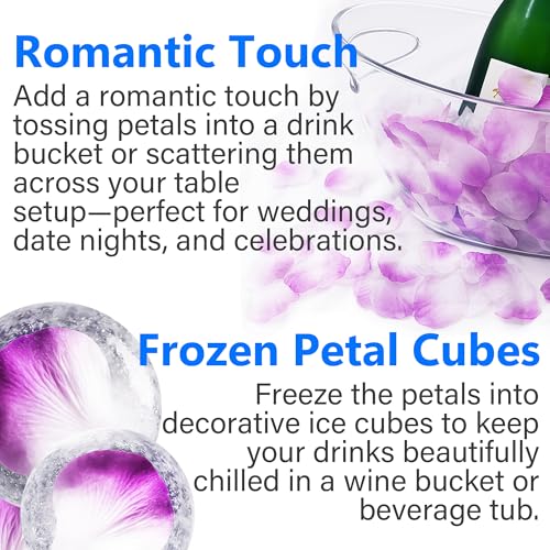 Whalead Ice Buckets for Parties Set of 2 – 5L Clear Beverage Tub with Ice Scoop & Faux Petals, Large Drink Buckets for Win...