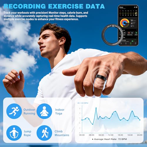 S SECRETTOP Fitness Tracker Smart Ring for Men Women – Sleep & Heart Rate Monitor, Health Activity Tracker, Step Counter, ...