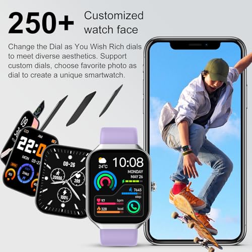 Smart Watch (Answer/Make Calls), 1.96" HD Screen SmartWatch for Men Women 113+ Sport Modes, Fitness Activity Tracker Heart...