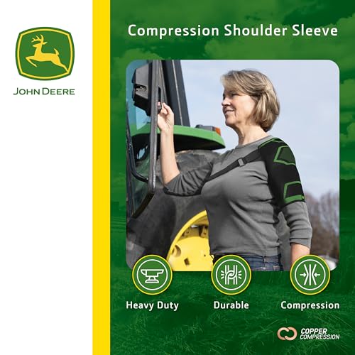 John Deere Shoulder Compression Sleeve by Copper Compression – Rotator Cuff Support for Tendonitis, Frozen Shoulder, Joint...
