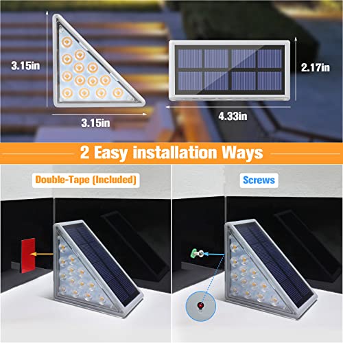 VOLISUN Solar Stair Lights 6 Pack, Solar Step Lights Outdoor Waterproof IP67, LED Outdoor Step Light,Outdoor Light Decor f...