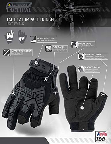 Ironclad IEXT-FRIBLK-02-S Tactical Framer Impact Black, Small