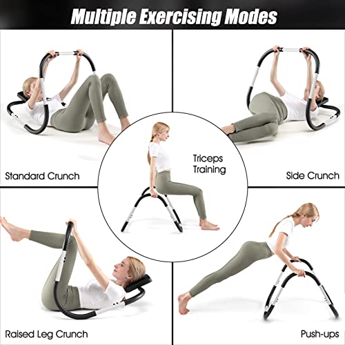 GYMAX Ab Cruncher, Abdominal Trainer Sit up Assistant Roller with Padded Headrest, Fitness Exercise Training Machine for C...