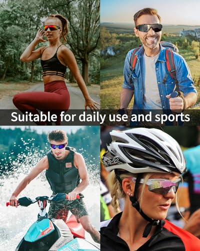Rosemal Sports Sunglasses Polarized Cycling Sunglasses Running Driving Fishing Hiking for Men Women UV400 TAC TR90
