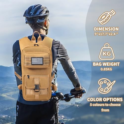 LASUK Hydration Backpack, Tactical Molle Water with 2L TPU Water Bladder, for Men Women Lightweight Water Backpack, Hydrat...
