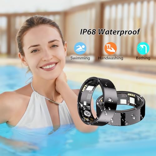 Nyweey Smart Ring for Women Men Fitness Ring with Heart Rate, Blood Oxygen, Blood Pressure, Sleep Tracker, Step Tracker, I...