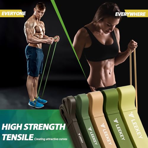 LEEKEY Resistance Bands, Exercise Bands with Bag,Rubber Pull Up Assist Bands - Bands for Working Out,Band for Men and Wome...