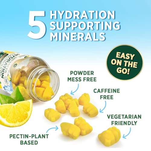 Hydration Electrolyte Gummies - Daily Liquid Replenisher Gummy - Electrolyte Multiplier with Minerals, Potassium & Real Sa...