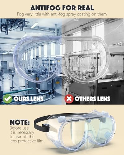Qbily Anti-fog Safety Goggles,Adjustable Lab Goggles，Lightweight Science Goggles