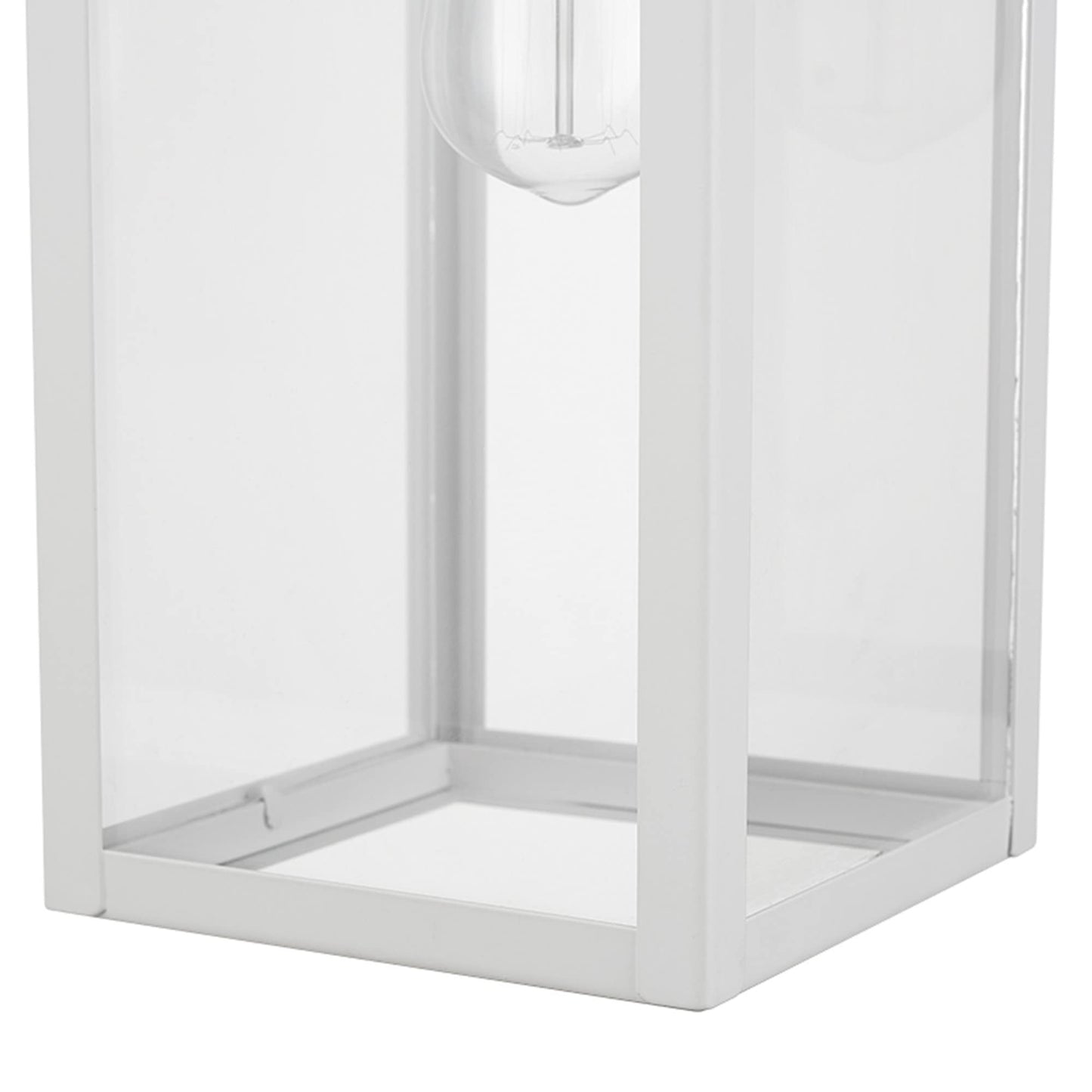 Globe Electric Bowery 1-Light Wall Sconce, Matte White, Clear Glass Shade, Model 44836