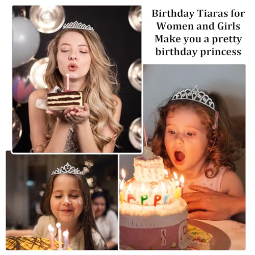 Tihebax 16 Pcs Tiaras Crowns Headbands for Women Girls Silver Princess Tiara Bulk Crown Tiaras Rapunzel Crown for Wedding ...