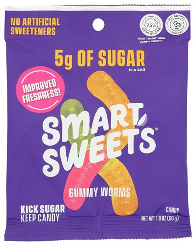Smart Sweets, Gummy Worms, 1.8 Ounce