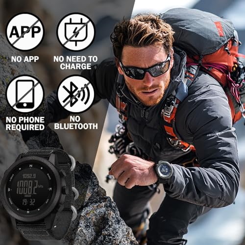 NORTH EDGE Military Watch for Men Large Face Tactical Survival Digital Wrist Watch with Altimeter, Compass, Barometer, Wat...