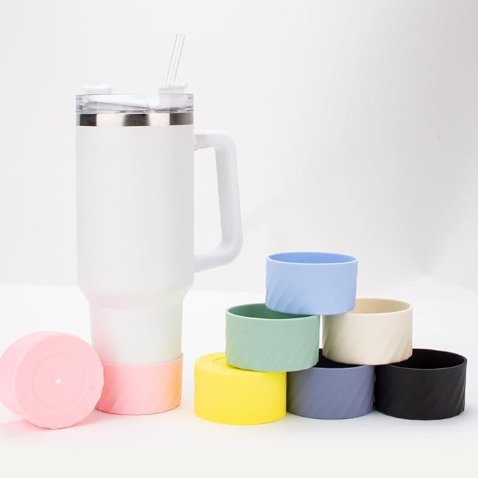 Kleeblatt White Silicone Boot For Stanley 40 Oz Tumbler, Stanley Cup Sleeve, Owala Water Bottle 24/32oz Boot Accessories, Stanley Cup Bottom Protector, Stanley Bottom Cover, Hydro Flask Boot