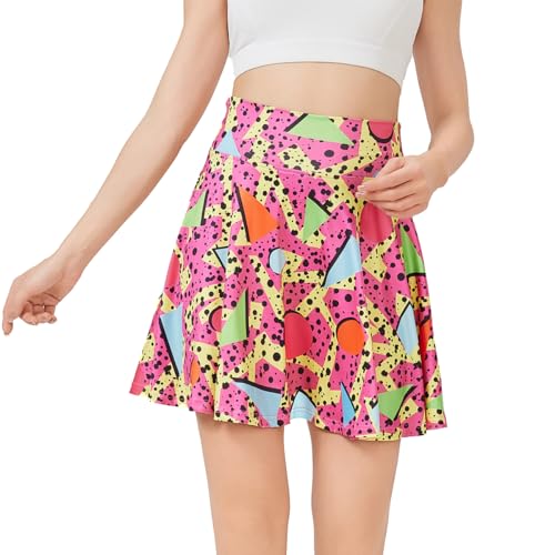 Coseaon 80s 90s Tennis Skirts Set for Women with Pockets Retro High Waisted Athletic Golf Skirts with Bag for Party Workout