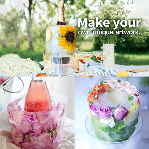 Ice Molds, Ice Bucket, Ice Mold Wine Bottle Chiller, DIY Champagne Cocktails Clear Bucket Freezer Chiller, Any Floral or F...