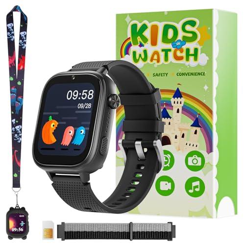 OKYUK 4G Kids Smart Watches Girls Gifts Age 3-12, Smart Watch for Kids with 47 Games, Two-Way Calling Feature, SOS Emergen...