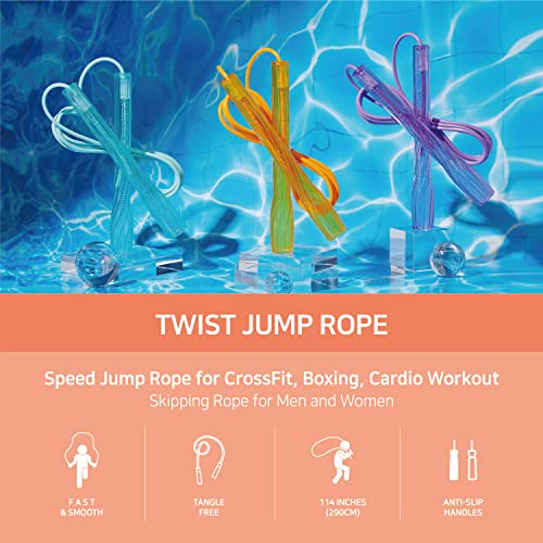 Exercise Jump Rope for Cardio, Boxing, CrossFit - Adjustable Skipping Rope for Men and Women, Lightweight, Tangle Free, Ma...