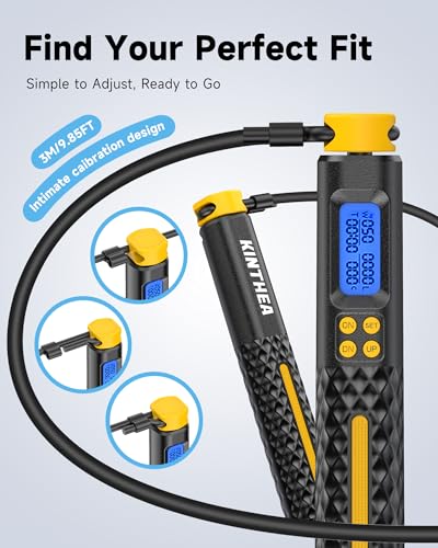 KINTHEA 2 in 1 Smart Jump Rope with Counter and LED Display, Cordless Jumping Rope with Counter for Women, Men, All Age, A...