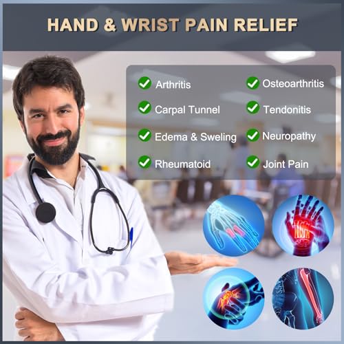 Zuscot Long Copper Compression Arthritis Gloves for Women & Men, Medical Arm & Hand Compression Gloves, Fingerless Pressus...
