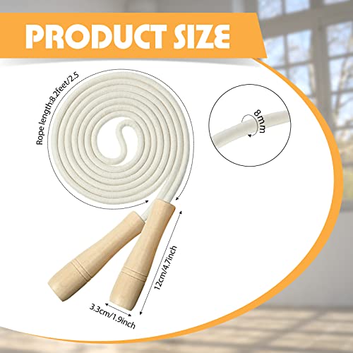 Hungdao 4 Pcs Jump Ropes for Kids with Wooden Handle Cotton Braided Adjustable Skipping Rope for Exercise Fitness Jumping ...