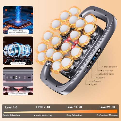 ENRIPRT 20 Head Massage Gun Deep Tissue, 2026 Upgrade Back Muscle Massager with3 Modes & 30 Intensities,2600mAh,6H Runtime...