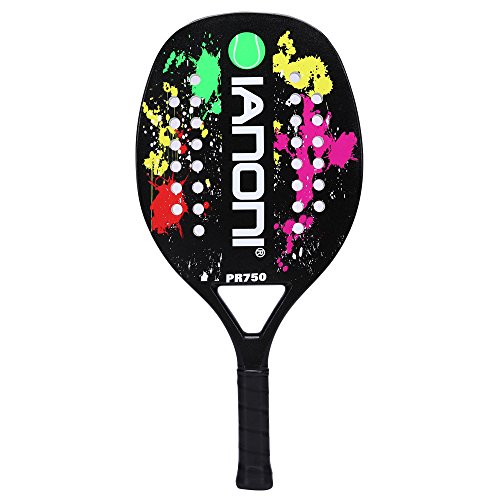 ianoni Beach Tennis Racket,Carbon Fiber Grit Face with EVA Memory Foam Core Beach Tennis Racket