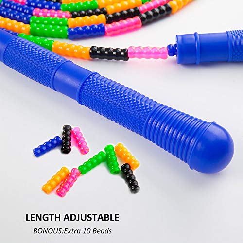 Beprezco Long Double Dutch Jump Rope 16 Ft 2 Pack, Jump Rope for Kids Adults, Beaded Segmented Skipping Rope