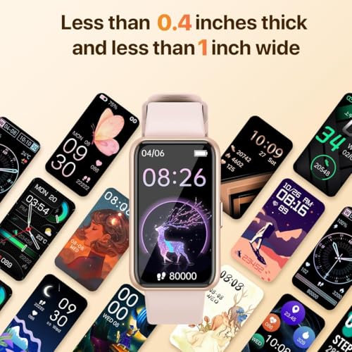 Smart Watch for Women, Slim Fitness Tracker with Heart Rate, Blood Oxygen, Sleep & Step Monitor, IP68 Waterproof Smartwatc...