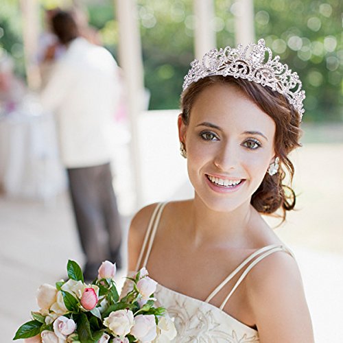 Didder Silver Crystal Tiara Crown Headband Princess Elegant Crown with combs for Women Girls Bridal Wedding Prom Birthday ...